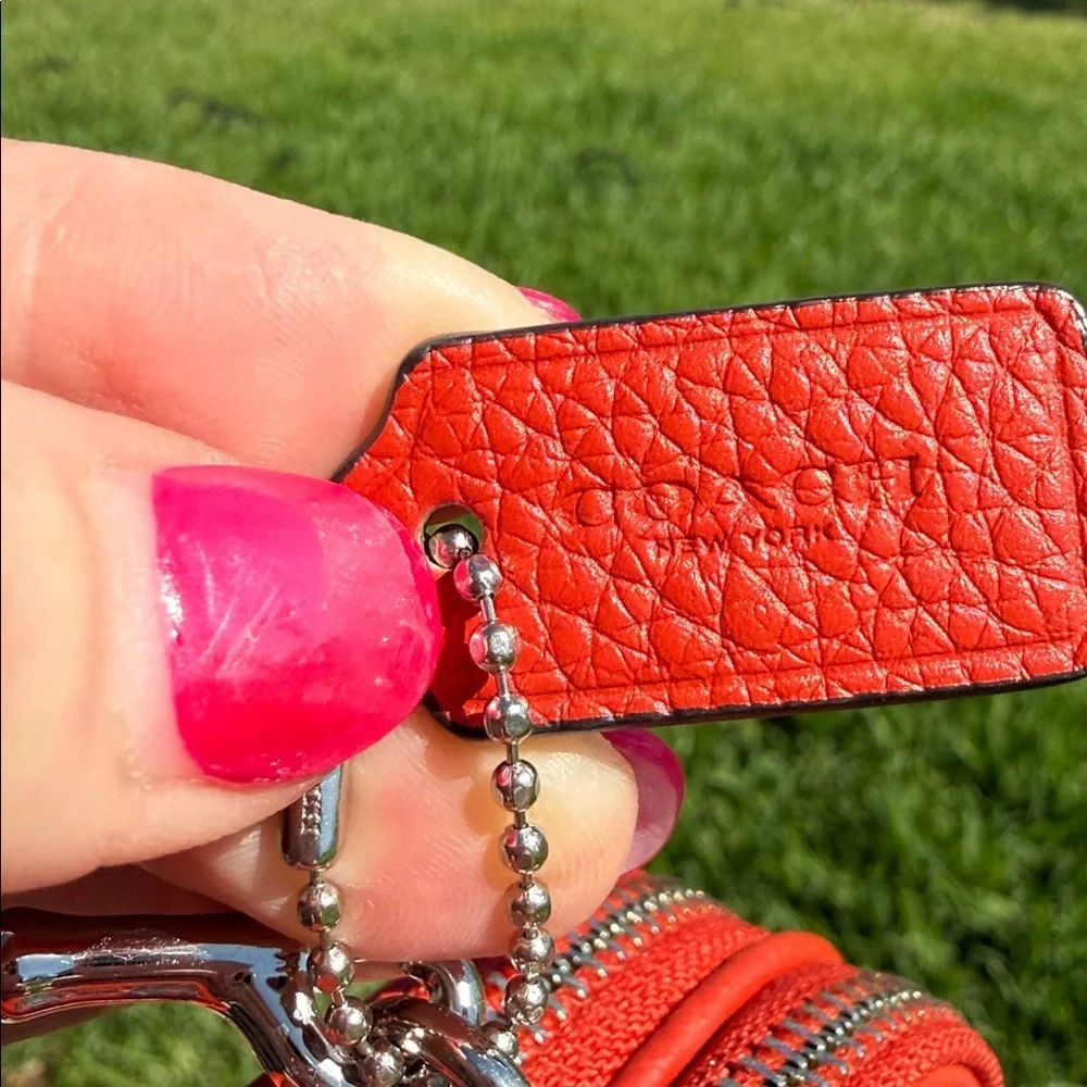 Coach Pebbled Leather Small Crossbody Pouch Wristlet Bag Purse - Wildflower